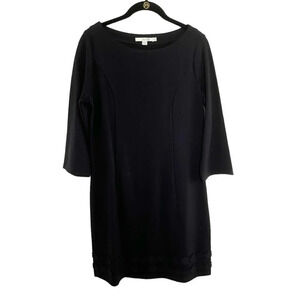 Boden Black Shift Dress with Applique Decorative Hem Women's US Size 8 Regular